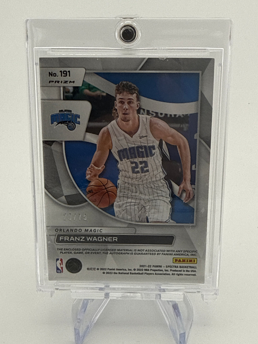 Franz Wagner 2021 Panini Spectra Rookie Patch Auto, 20/75
