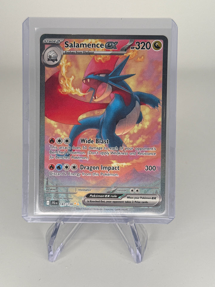 Pokemon TCG 2025 Salamence EX Journey Together Full Art Special Illustration Rare, 187/159
