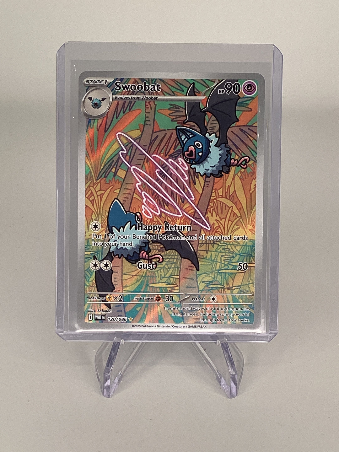 Pokemon TCG 2025 Swoobat White Flare Full Art Illustration Rare, 120/086