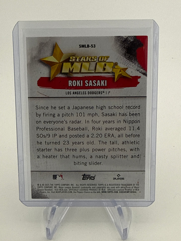 Roki Sasaki 2025 Topps Stars of MLB Gold Rookie, 24/50