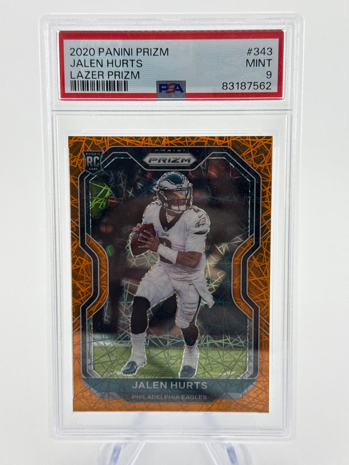 Jalen Hurts 2020 Panini Prizm Lazer Prizm Rookie, PSA 9 Mint