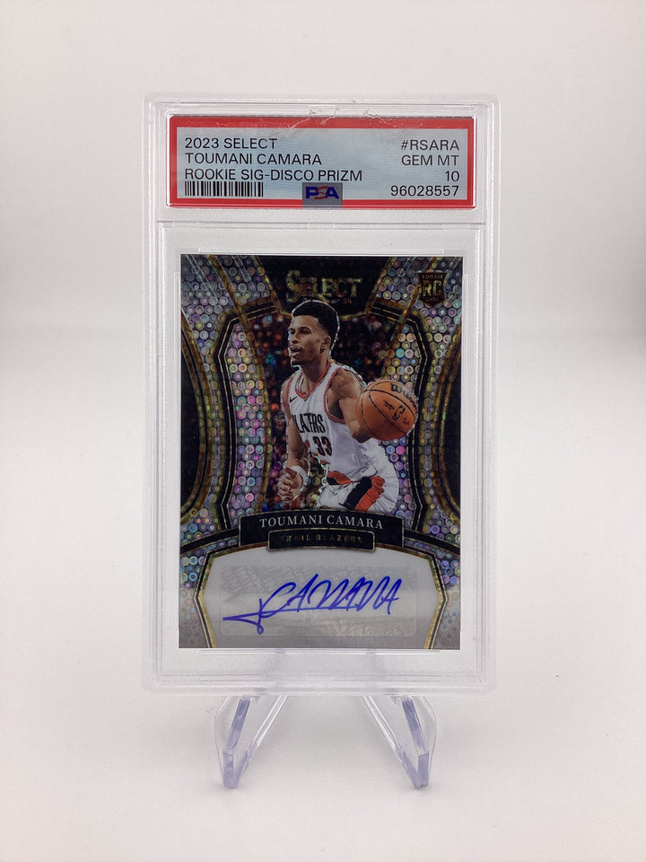 Toumani Camara 2023 Panini Select Disco Prizm Rookie Auto, PSA 10 Gem Mint