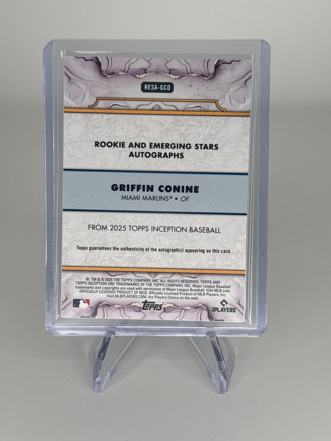 Griffin Conine 2025 Topps Inception Rookie Auto Red, 74/99