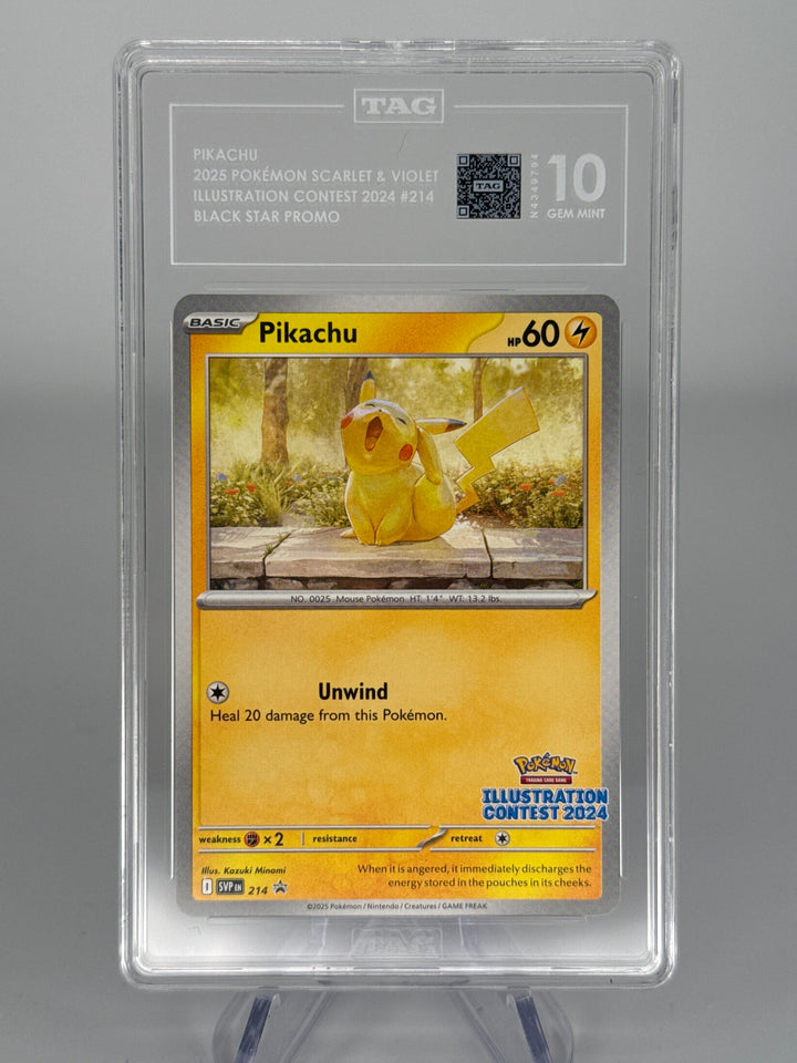 Pokemon TCG 2025 Pikachu 2024 Illustration Contest, 214, TAG 10 Gem Mint