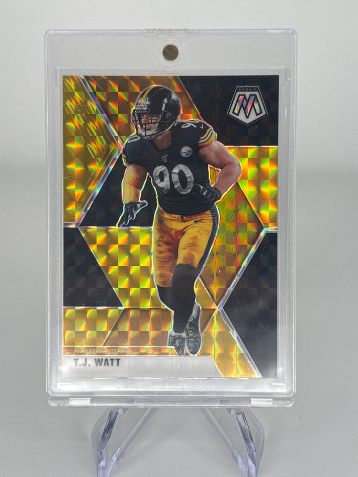 T.J. Watt 2020 Panini Mosaic Black Gold Mosaic, 6/8