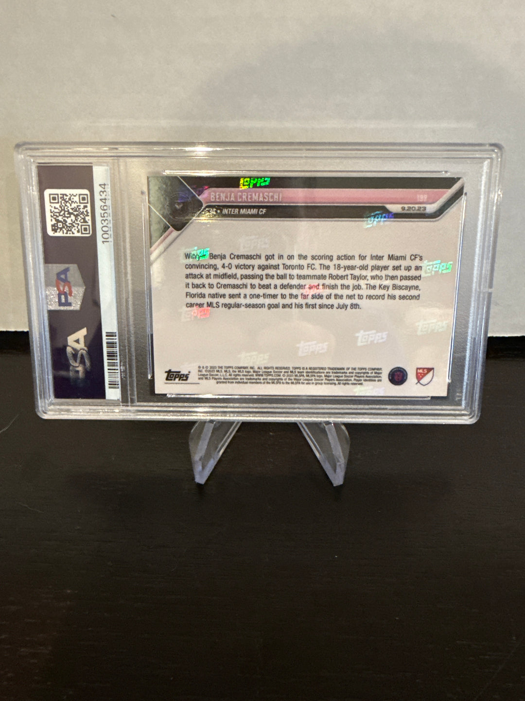 Benja Cremaschi 2023 Topps Now Red Rookie, 03/10, PSA 9 Mint