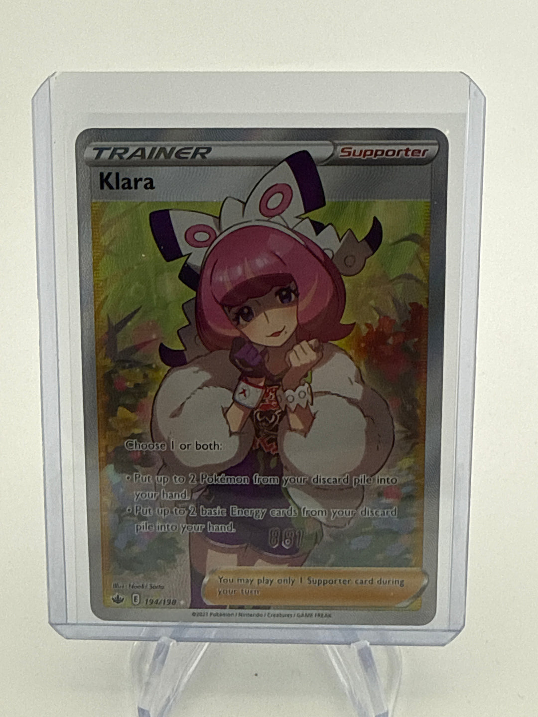 Pokemon TCG 2021 Klara Chilling Reign Full Art Trainer, 194/198