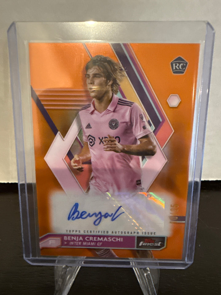 Benja Cremaschi 2023 Topps Finest Rookie Auto Orange, 10/25