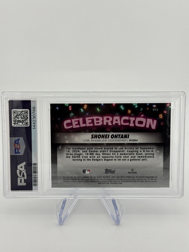 Shohei Ohtani 2025 Topps Chrome Update Celebracion SSP Case Hit, PSA 10 Gem Mint