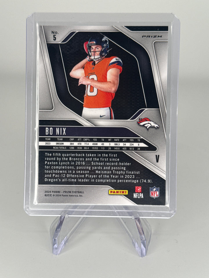 Bo Nix 2024 Panini Prizm Silver Variation Rookie