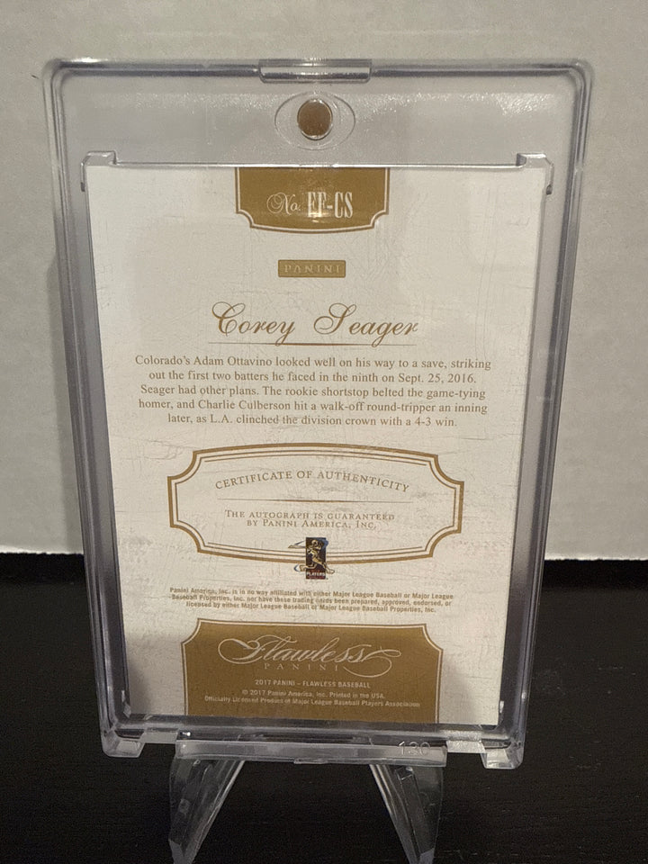 Corey Seager 2017 Panini Flawless Finishers Auto, 11/25