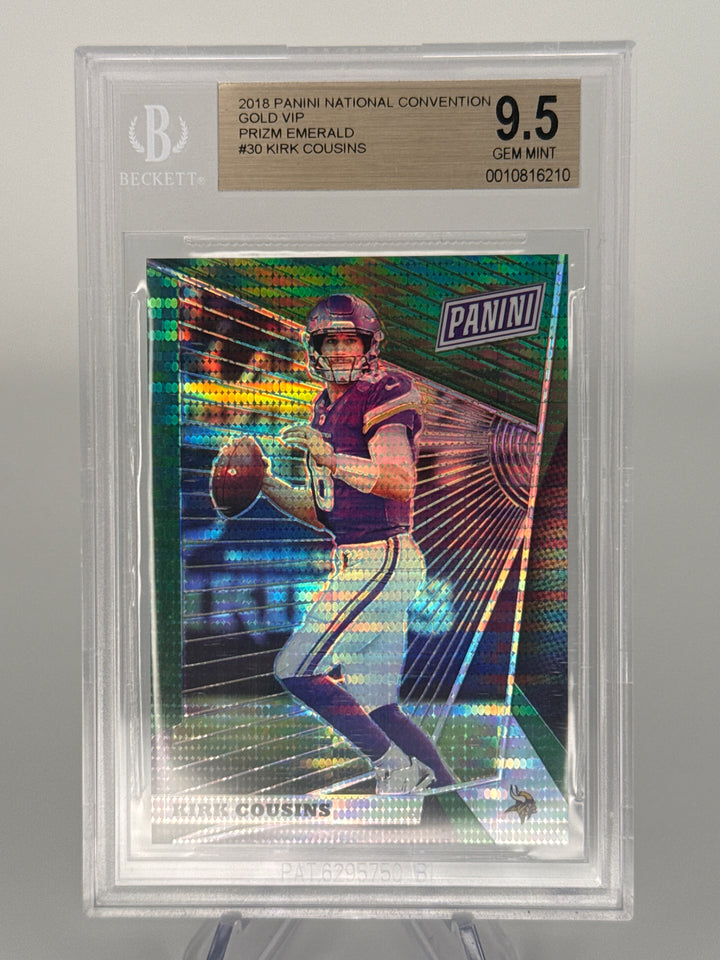 Kirk Cousins 2018 Panini The National VIP Emerald Prizm, 5/5, BGS 9.5 Gem Mint