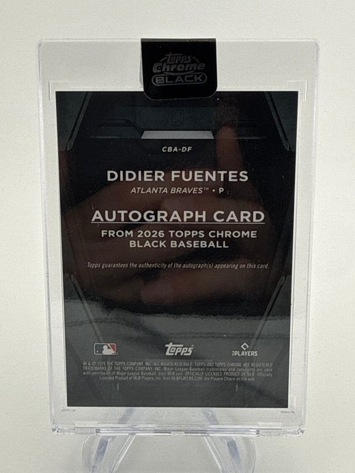 Didier Fuentes 2026 Topps Chrome Black Rookie Auto