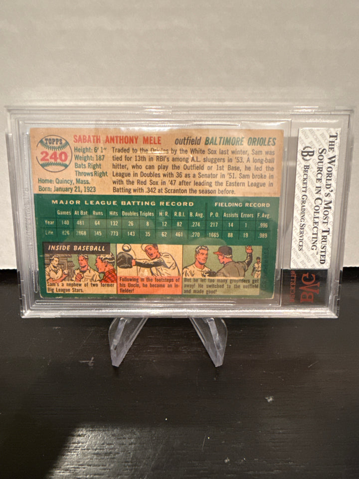 Sam Mele 1954 Topps, BVG 4.5