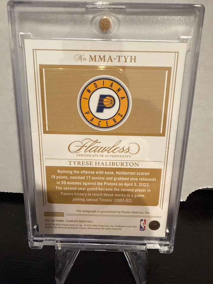 Tyrese Haliburton 2021-2022 Panini Flawless Momentous Auto Emerald, 1/5