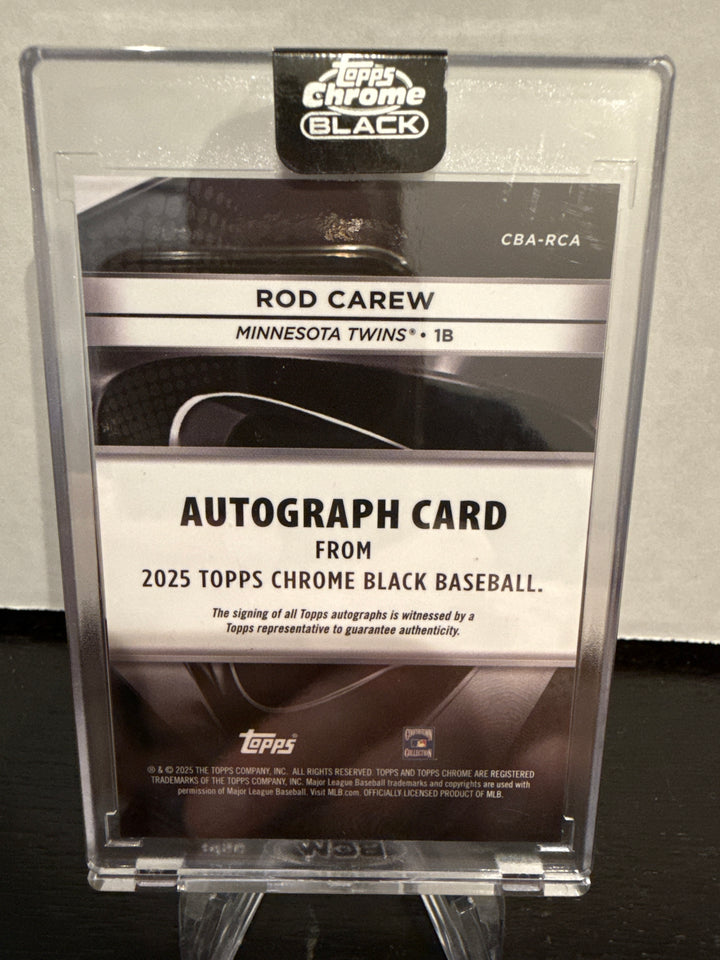 Rod Carew 2025 Topps Chrome Black Green Auto, 89/99