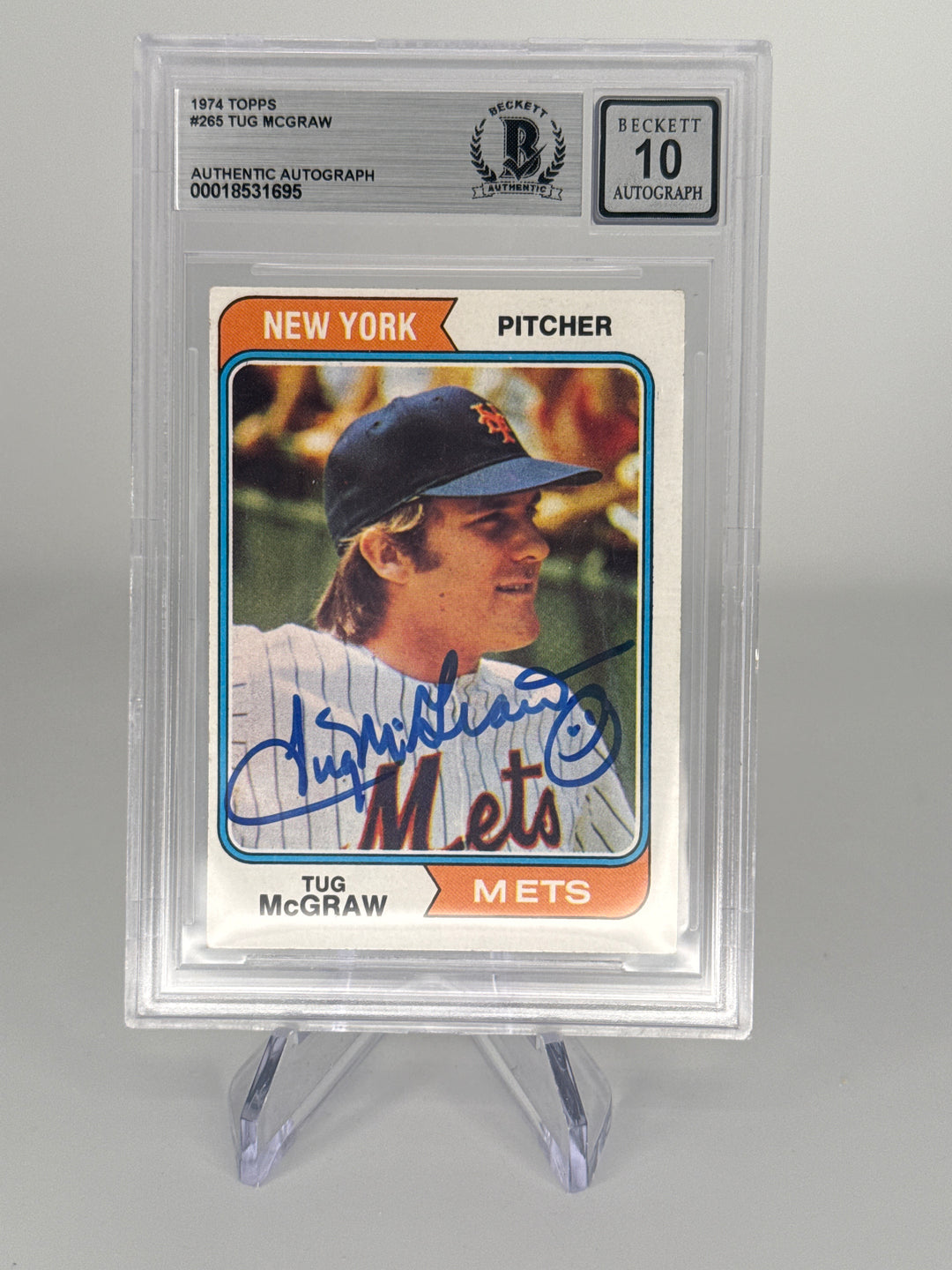 Tug McGraw 1974 Topps, BGS 10 Auto