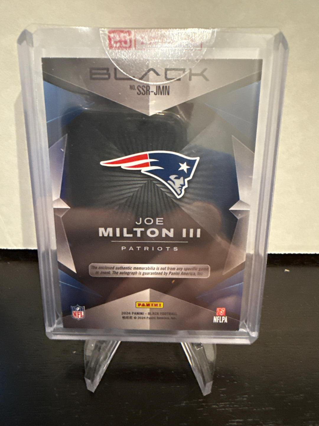 Joe Milton 2024 Panini Black Rookie Patch Auto, 68/99
