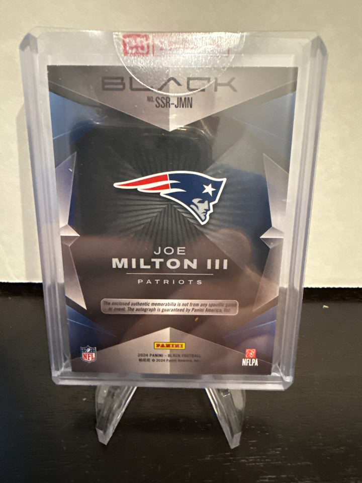 Joe Milton 2024 Panini Black Rookie Patch Auto, 68/99