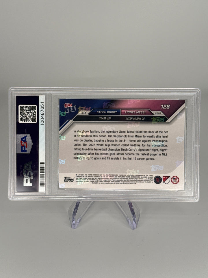 Stephen Curry/Lionel Messi 2024 Topps Now, PSA 9 Mint