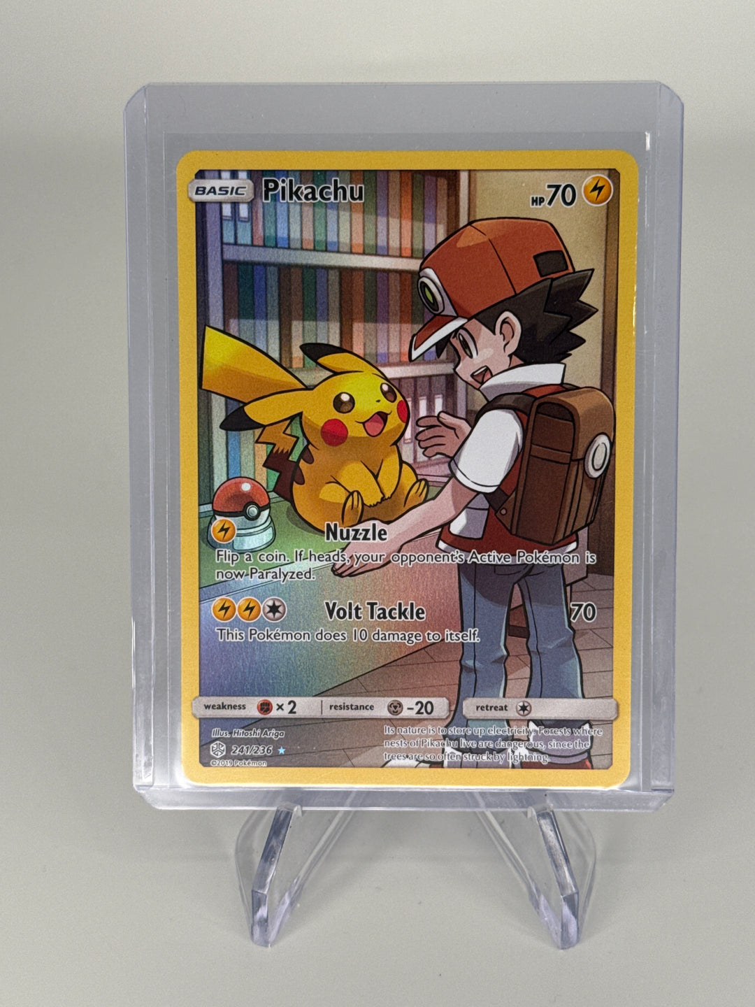 Pokemon TCG 2019 Pikachu Cosmic Eclipse Secret Rare Holo, 241/236