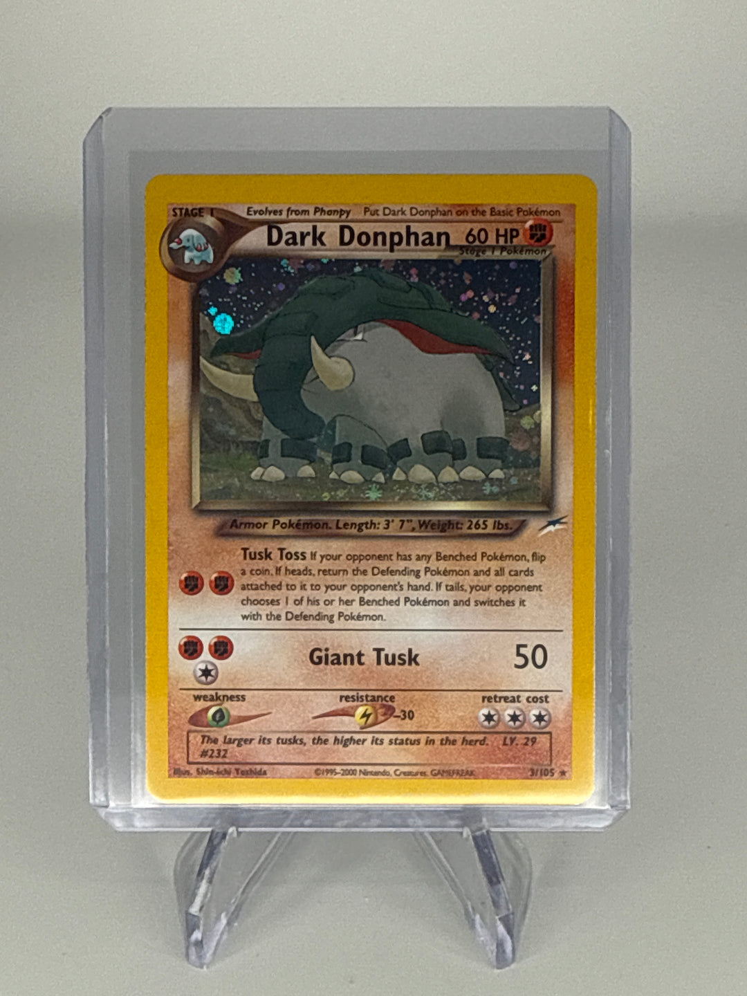 Pokemon TCG 2002 Dark Donphan Neo Destiny Holo, 3/105
