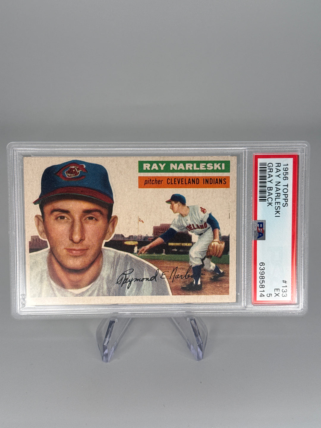 Ray Narleski 1956 Topps Gray Back, PSA 5