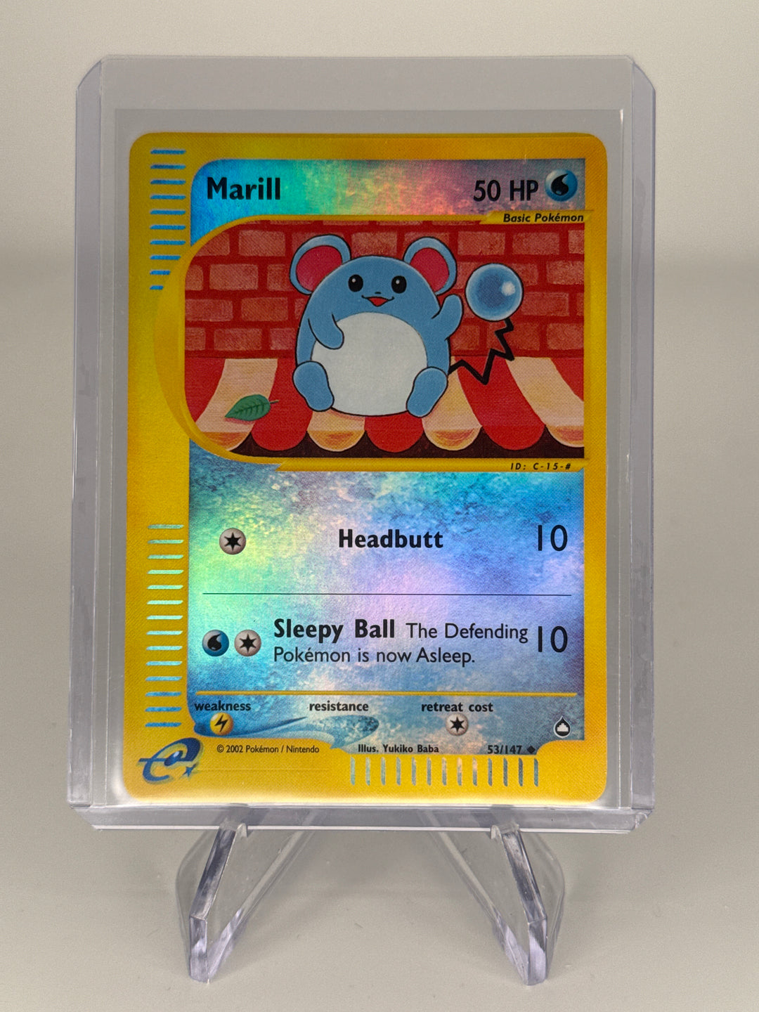 Pokemon TCG 2002 Marill Aquapolis Reverse Holo, 53/147