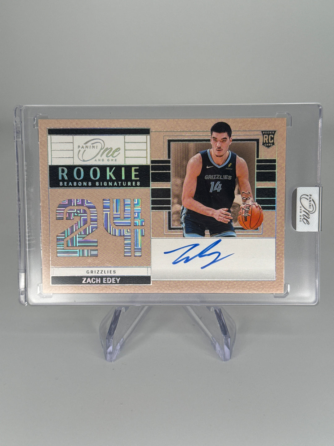 Zach Edey 2024 Panini One & One Rookie Season Signatures Auto, 23/24