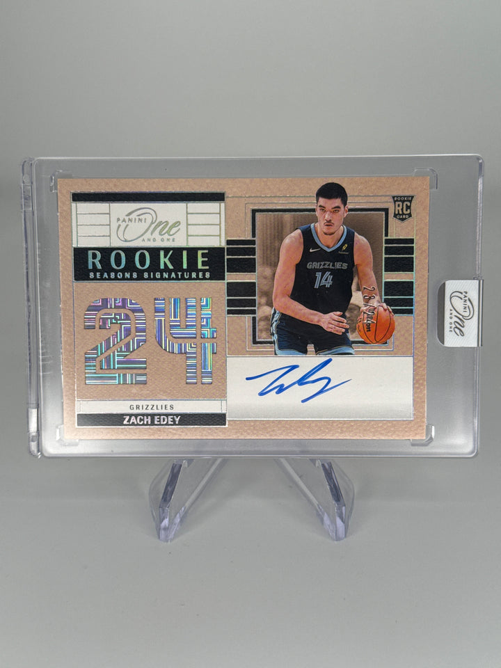 Zach Edey 2024 Panini One & One Rookie Season Signatures Auto, 23/24