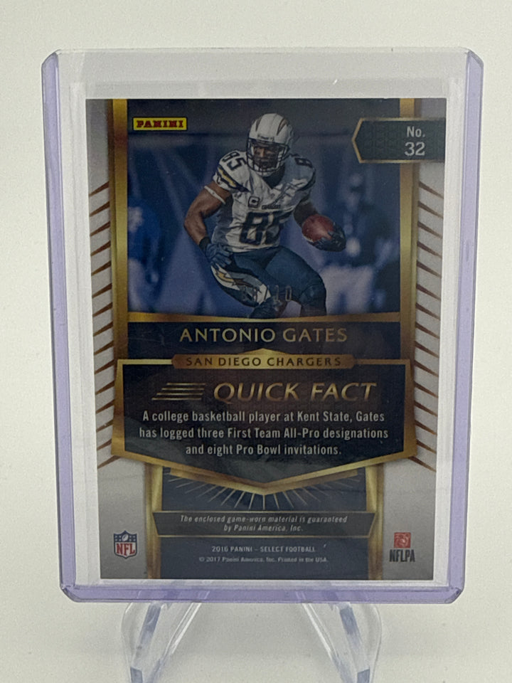 Antonio Gates 2016 Panini Select Gold Relic, 08/10