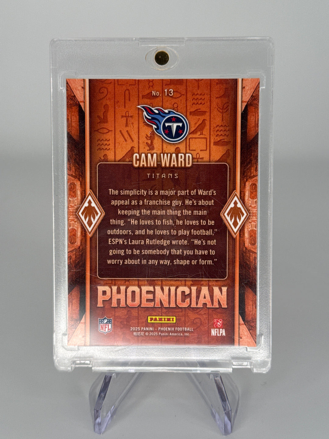Cam Ward 2025 Panini Phoenix Phoenician SSP Case Hit Rookie
