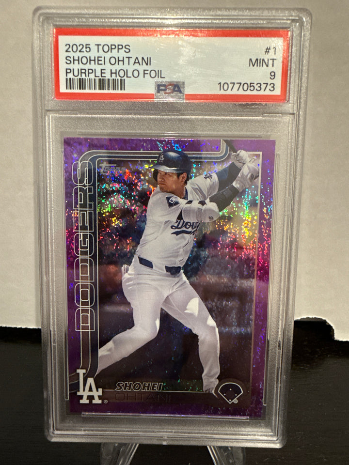 Shohei Ohtani 2025 Topps Series One Purple Holo Foil, 211/250, PSA 9 Mint