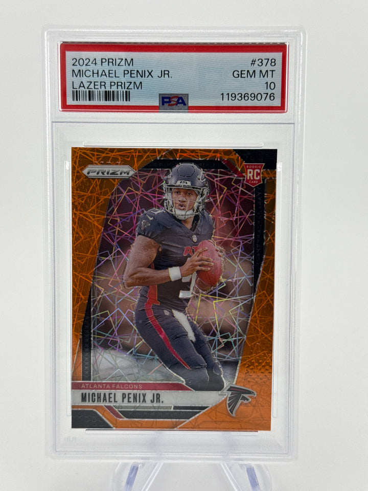 Michael Penix Jr 2024 Panini Prizm Lazer Prizm Rookie, PSA 10 Gem Mint