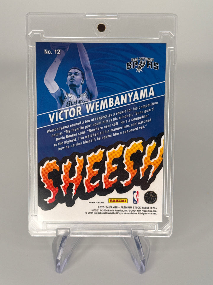 Victor Wembanyama 2023 Prizm NBA Hoops Premium Stock Sheesh! Silver Prizm Rookie