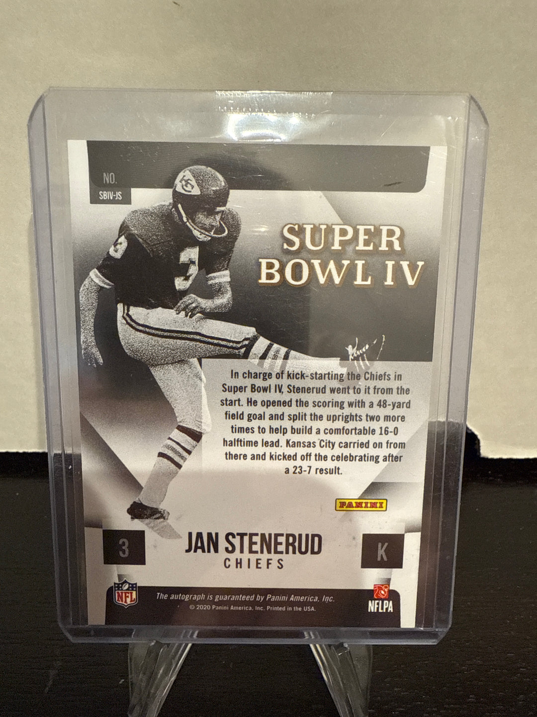 Jan Stenerud 2020 Panini Super Bowl Signatures