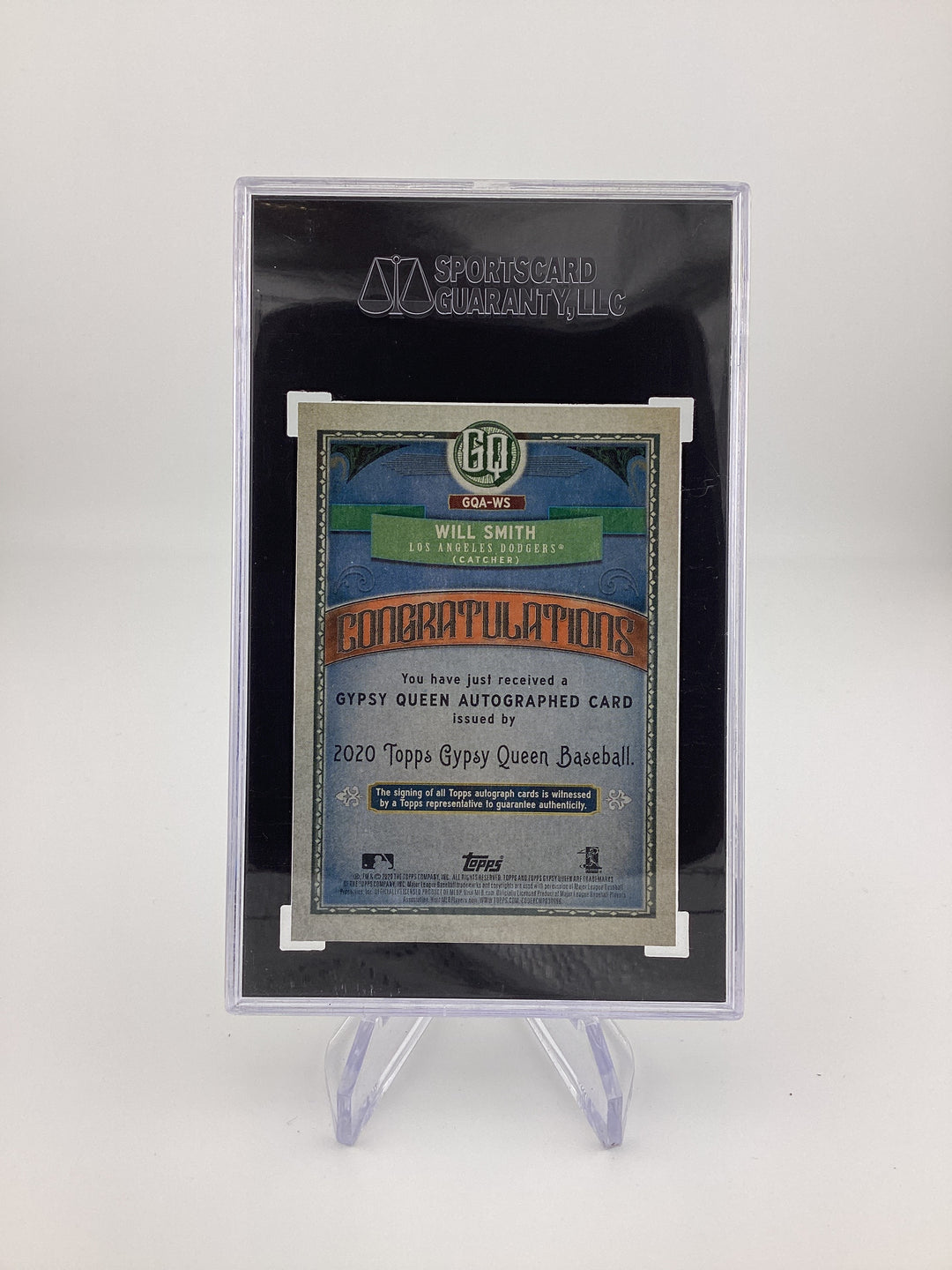 Will Smith 2020 Topps Gypsy Queen Auto, SGC 9.5 Gem Mint, SGC 10 Auto