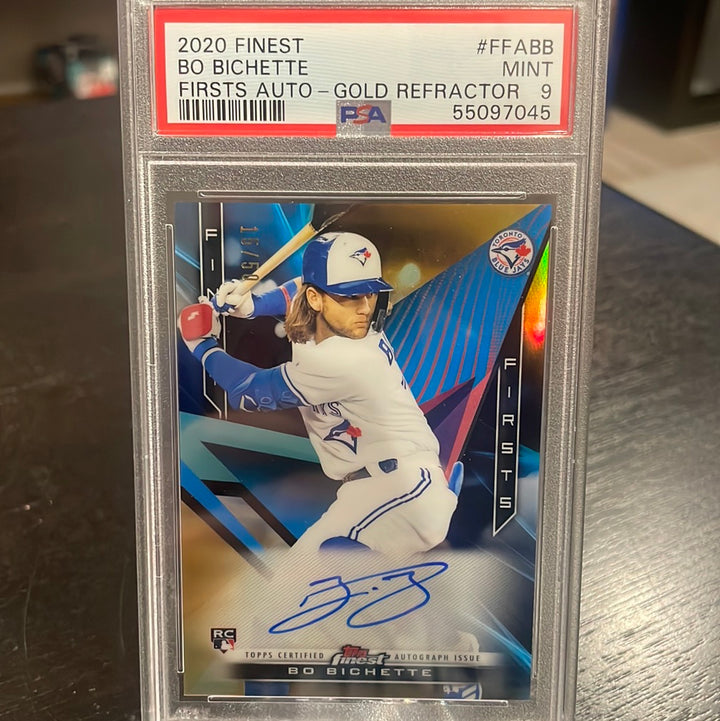 Bo Bichette 2020 Topps Finest Gold Rookie Autograph, 15/50, PSA 9 Mint