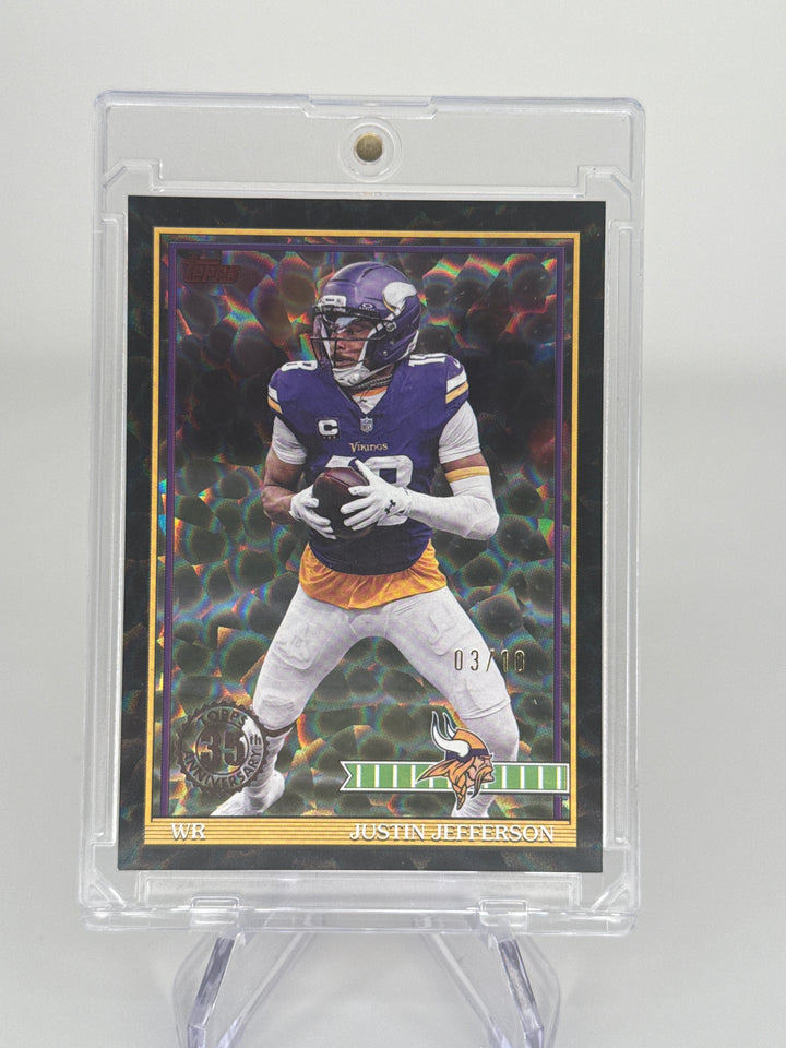 Justin Jefferson 2026 Topps Flagship 1991 Anniversary Black Foil, 03/10