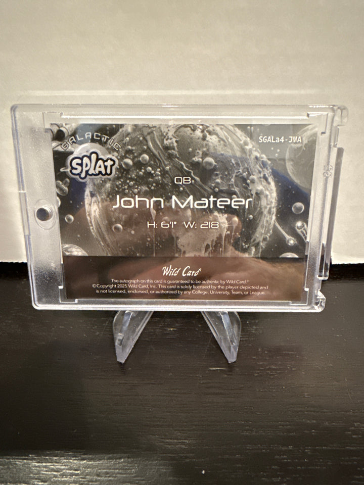 John Mateer 2025 Wild Card Chrome Galactic Splat 1/1 Rookie Auto
