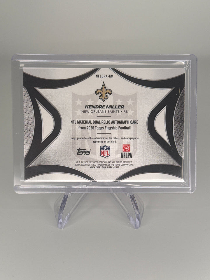 Kendre Miller 2026 Topps Flagship Dual Relic Auto Orange, 22/25