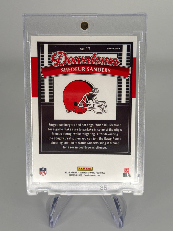 Shedeur Sanders 2025 Panini Donruss Optic Downtown SSP Case Hit Rookie