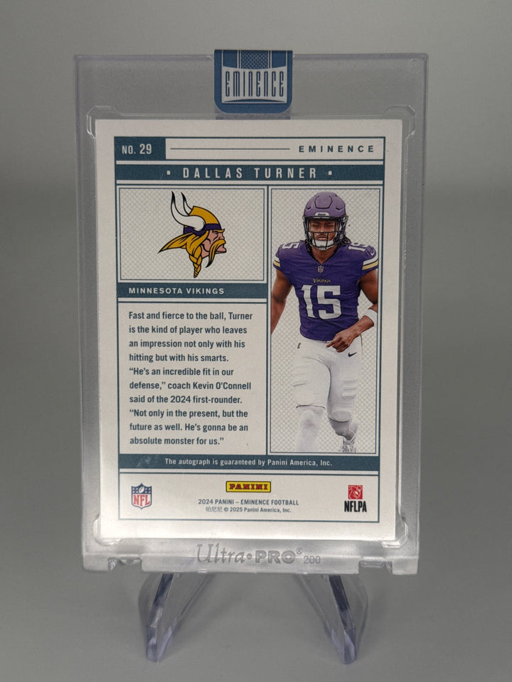 Dallas Turner 2024 Panini Eminence Rookie Auto, 5/5