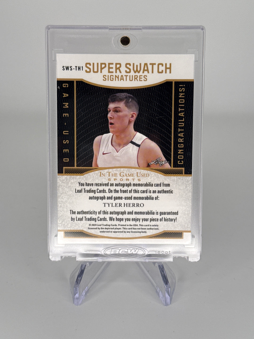 Tyler Herro 2024 Leaf In The Game Super Swatch Signatures 1/1