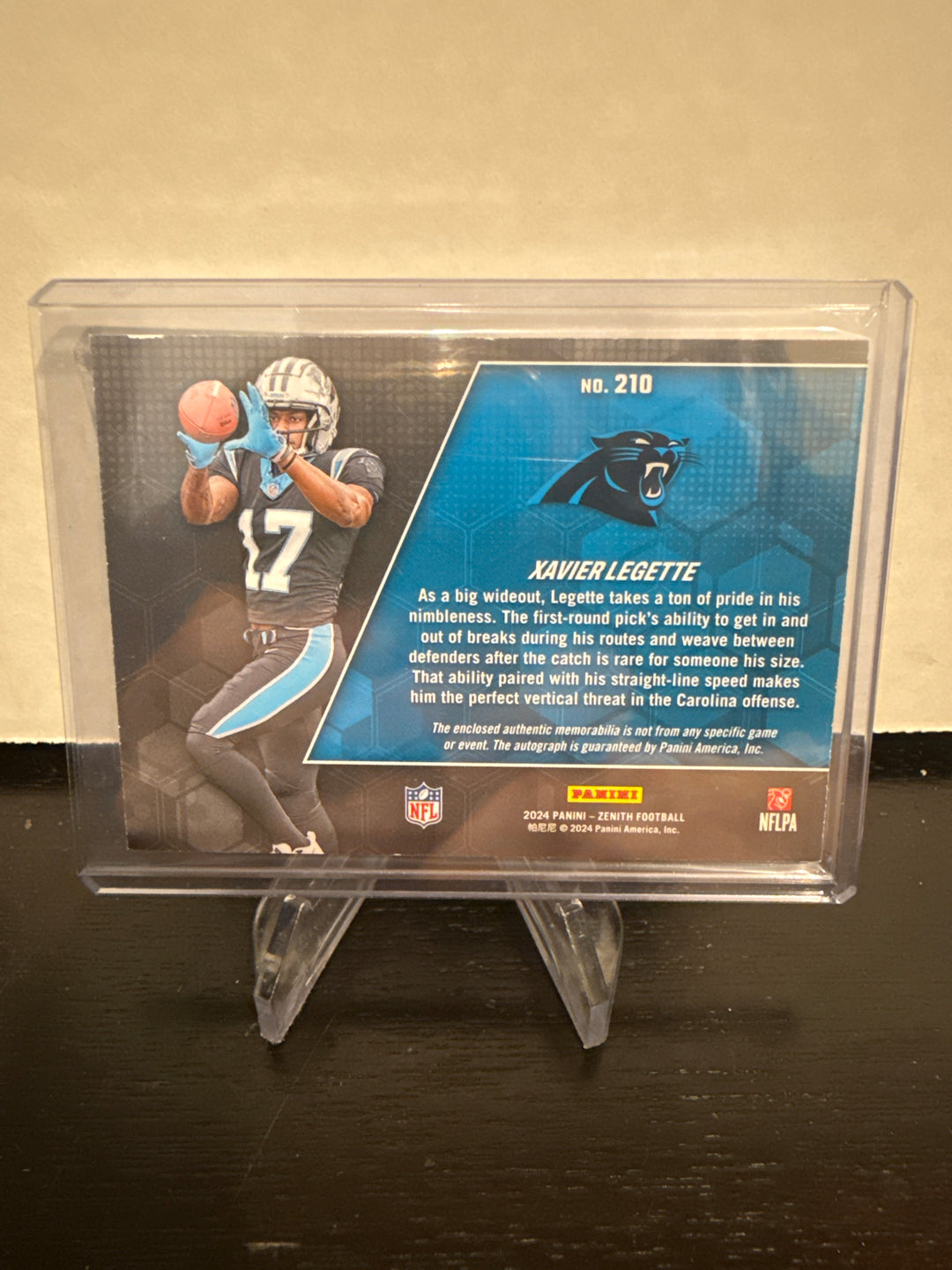 Xavier Legette 2024 Panini Zenith Rookie Triple Patch Laundry Tag Auto, 16/25