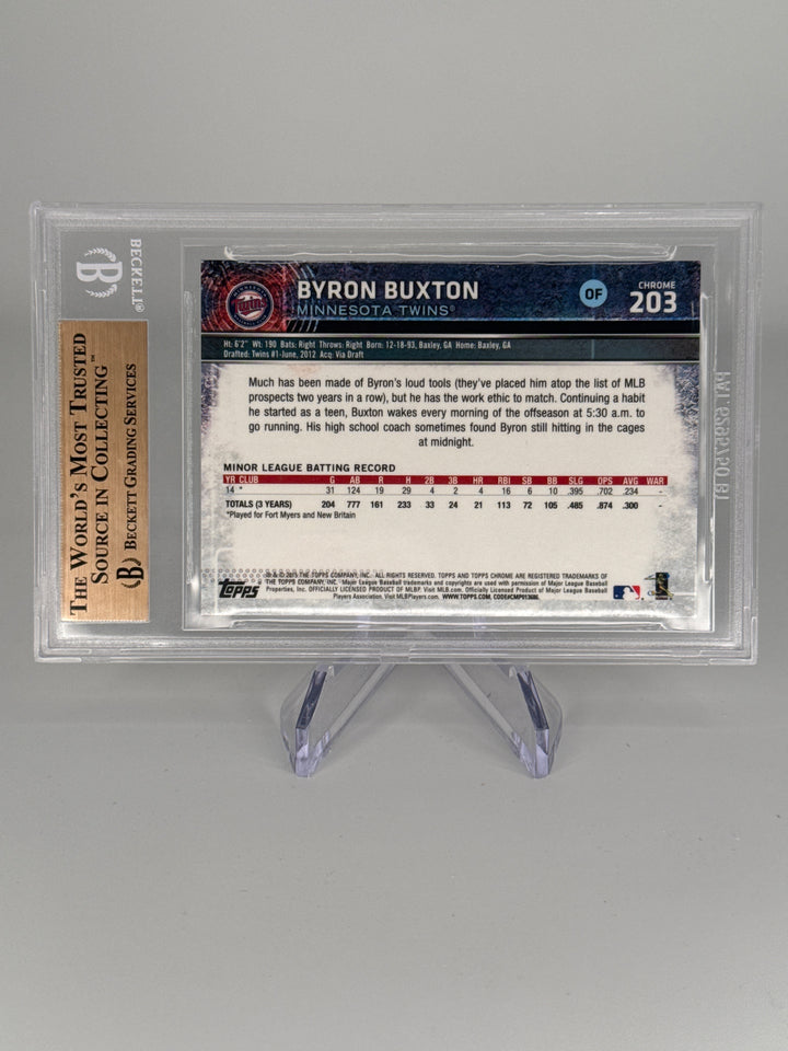 Byron Buxton 2015 Topps Chrome SP Rookie, BGS 10 Pristine