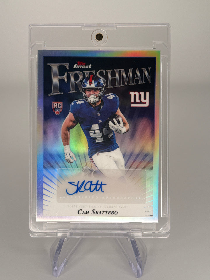 Cam Skattebo 2025 Topps Finest Freshman Rookie Refractor Auto