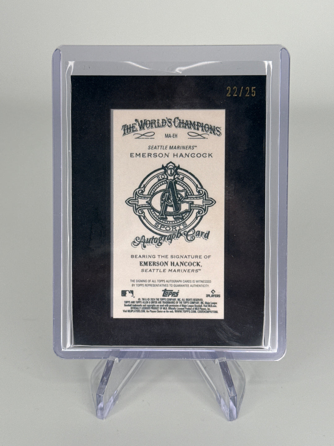 Emerson Hancock 2024 Topps Allen & Ginter Framed Rookie Auto Black, 22/25