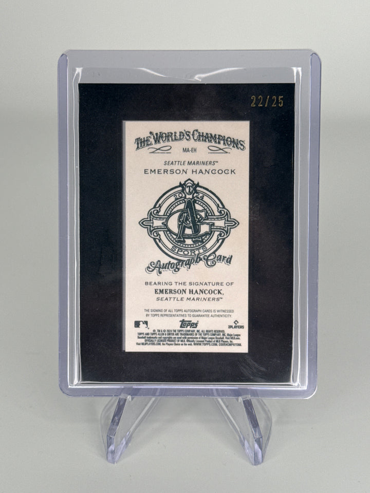 Emerson Hancock 2024 Topps Allen & Ginter Framed Rookie Auto Black, 22/25