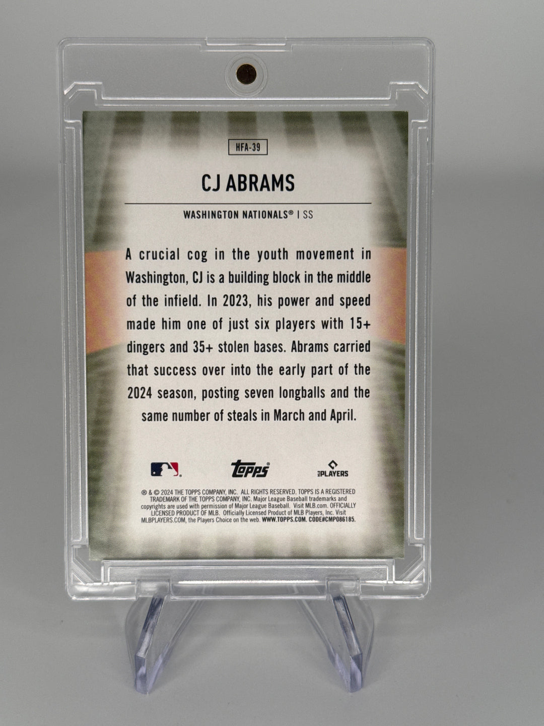 CJ Abrams 2024 Topps Update Home Field Advantage SP